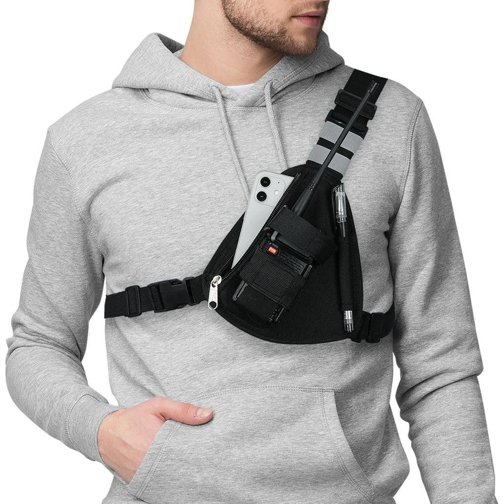 Walkie Talkie Chest Harness Shoulder Radio Holster Pack Adjustable Pouch Holster For Baofeng UV-5R UV-21 PRO Quansheng UV-K5 K6