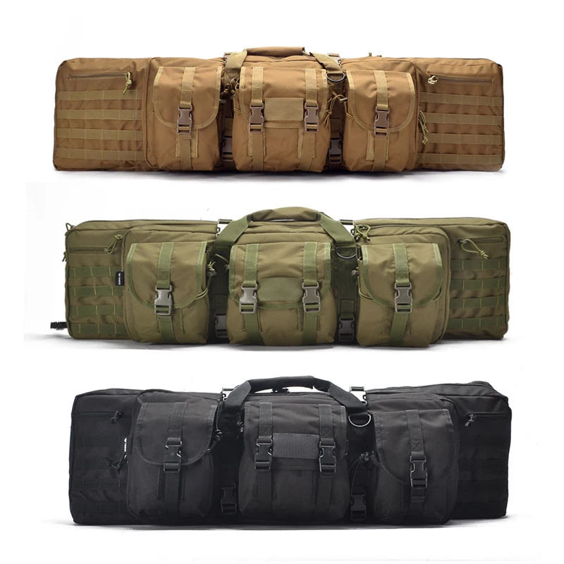 Tactical Gun Double Long Rifle Bag Hunting Rifle Backpack  Airsoft Nylon Square Carry Dual  Soft Gun Protection Case Bag