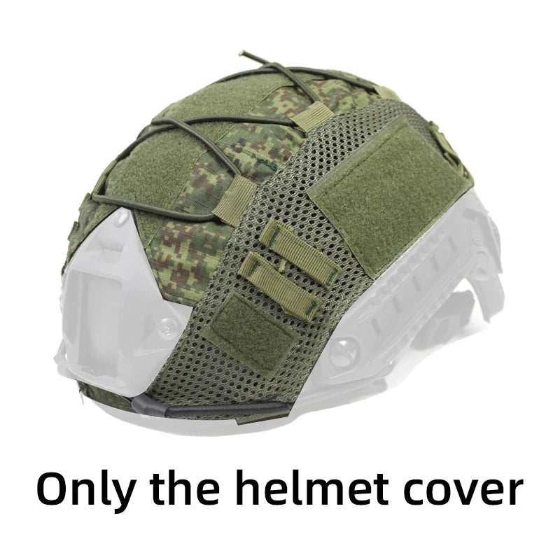 Camouflage Tactical Helmet Cover with Elastic Fastening MH PJ BJ Style Military Headgear Accessory for Protective Gear