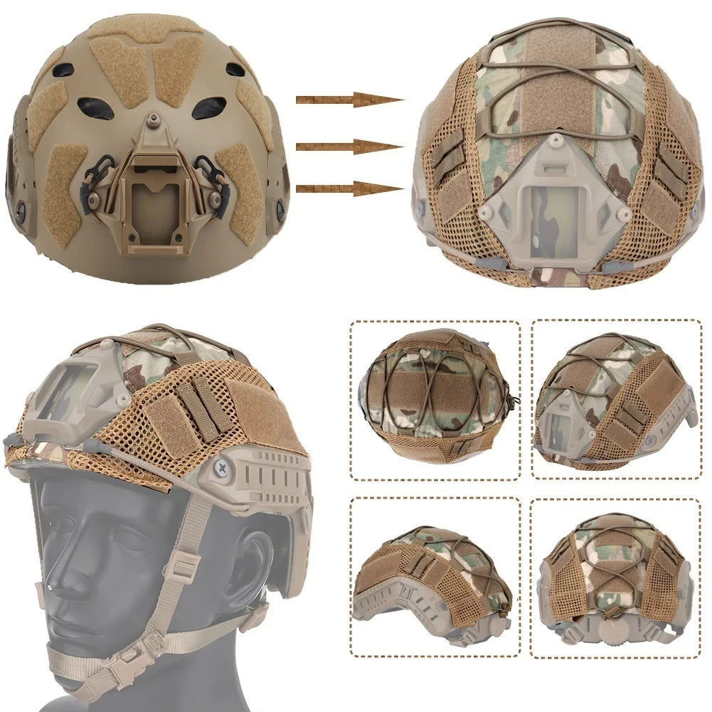 Airsoft Paintball Helmet Set, with Tactical flashlight,Dust Mask Helmet Cover for Outdoor Hunting Paintball Shooting