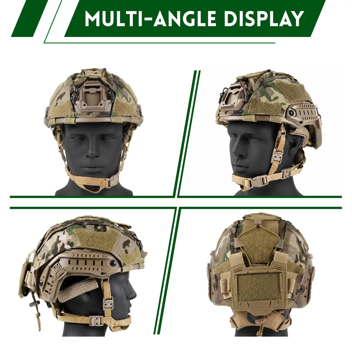 Tactical Helmet with Cover Counterweight Pouch Adjustable Fast Helmet for Airsoft Paintball Hunting CS Military Gear