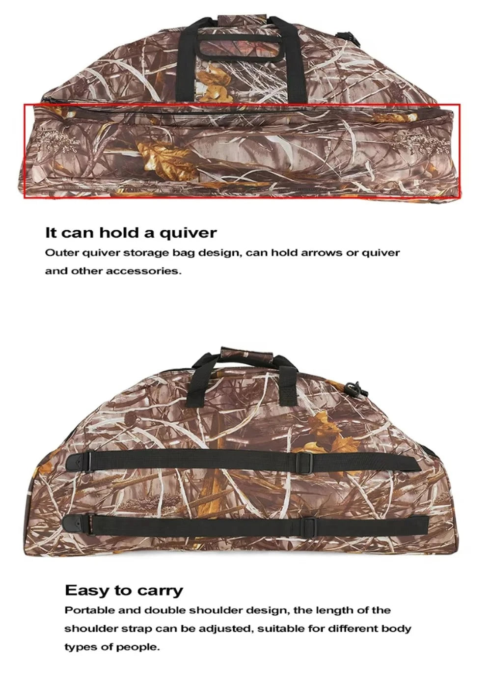 95CM/100CM/115CM  Soft Padded Compound Bow Case Backpack Arrow Quiver Pocket