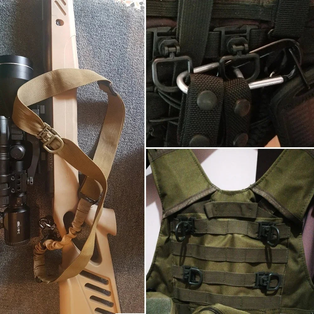 4Pcs 360 Rotation D-Ring Clips Molle Bag Accessories for MOLLE Webbing Attachment Backpacks D-Ring Grimloc Locking  D-Ring