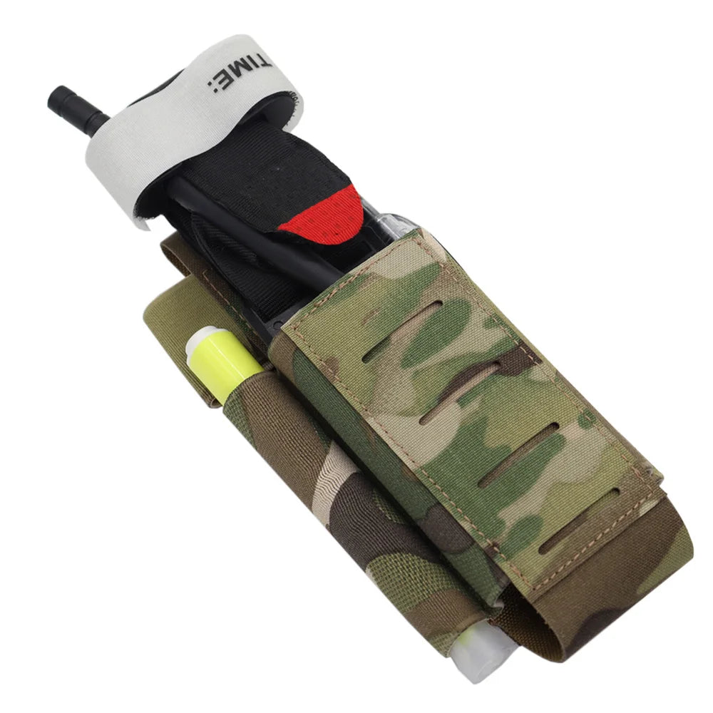 Tactical Tourniquet Pouch TQ Holder With Removable Hook Loop panel for MOLLE System Belt Airsoft Combat Hunting Vest