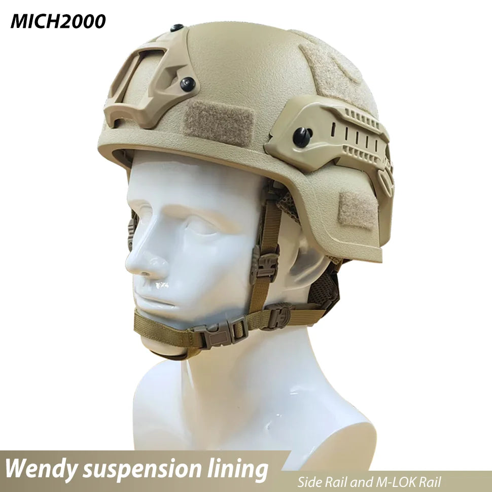 MICH Tactical Helmet with riot and impact protection. Built for field combat and military training.