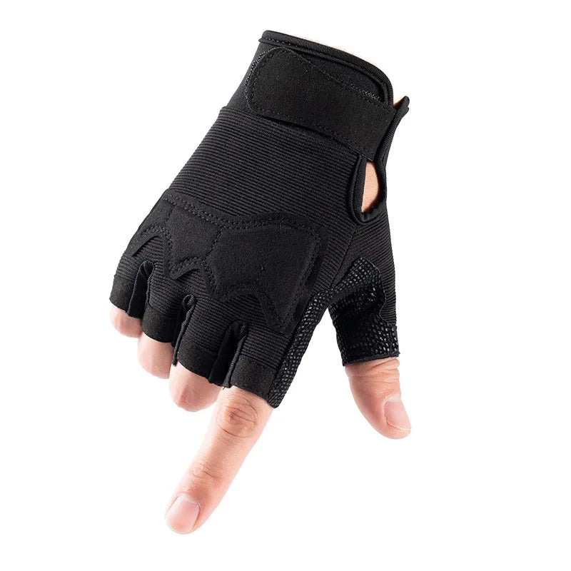 Unisex Half Finger Tactical Cycling Gloves Shock Absorbing Non-Slip Durable Padded for Motorcycle Training Gym Fitness Sports