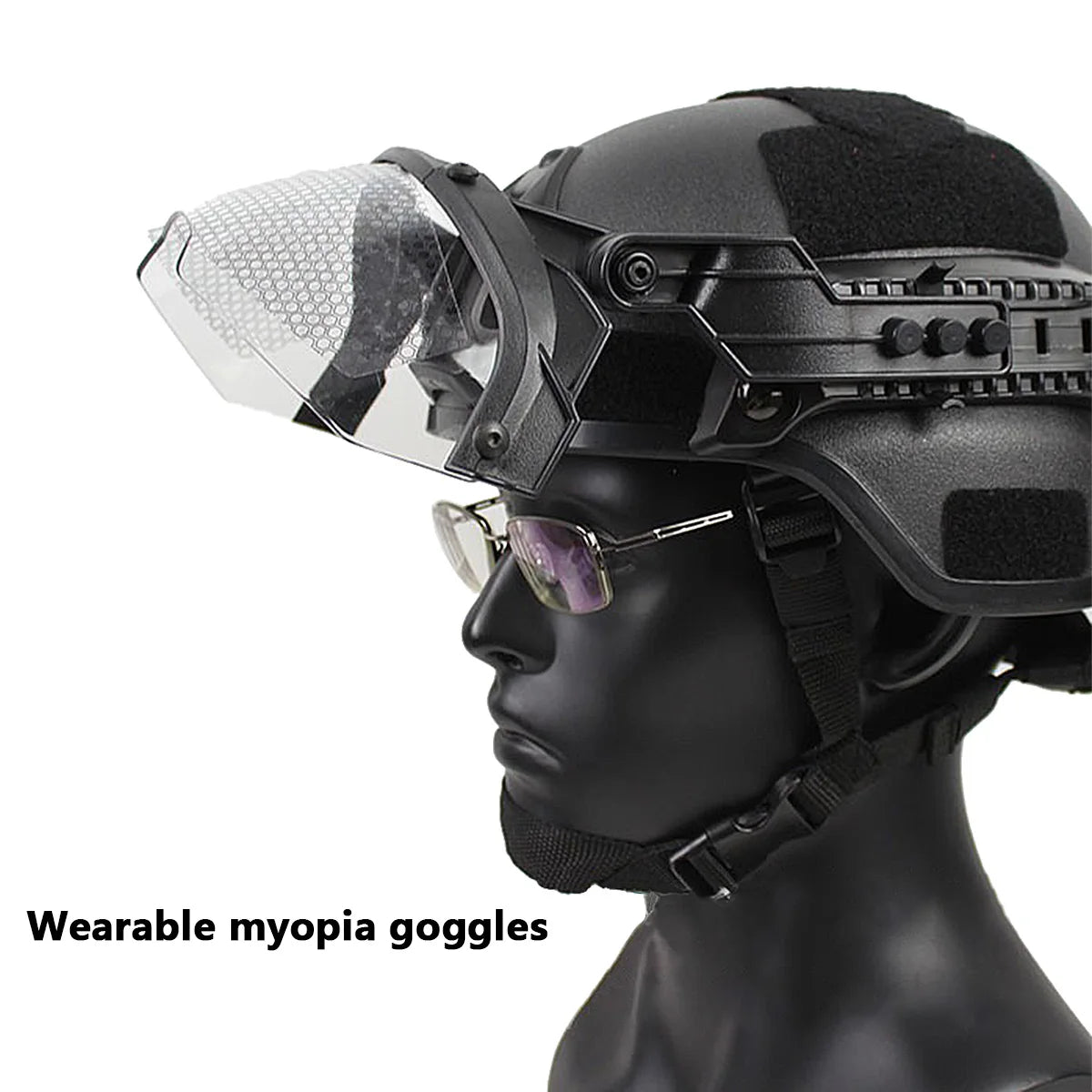 Tactical Helmet Flip Goggles Adjustable  Airsoft Paintball FAST Helmet Windproof Anti Fog CS Wargame Protection Goggles