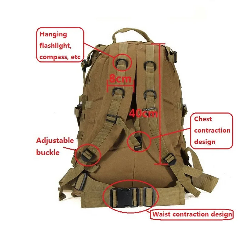 2026 Outdoor Tactical Backpack 40L Large Capacity Molle Backpack Bags Camouflage Trekking Hunting Camping Hiking Bag New