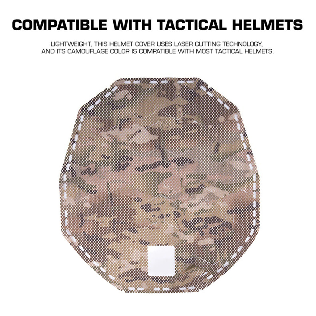Lightweight Camo Helmet Cover Elastic Rope Fixed Mount Irregular Leaves Shape & Versatile for Outdoor Combat Training