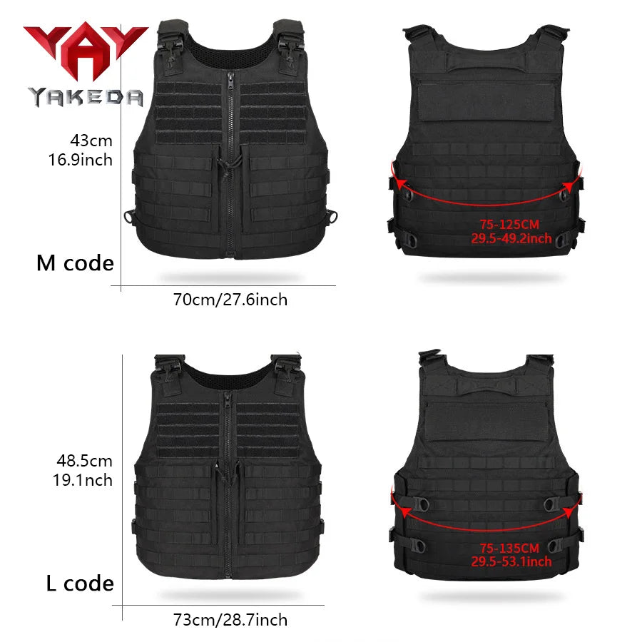 YAKEDA  Quick Release Training Vest MOLLE Expansion System Multi functional Vest 1000D Wear resistant Training Vest