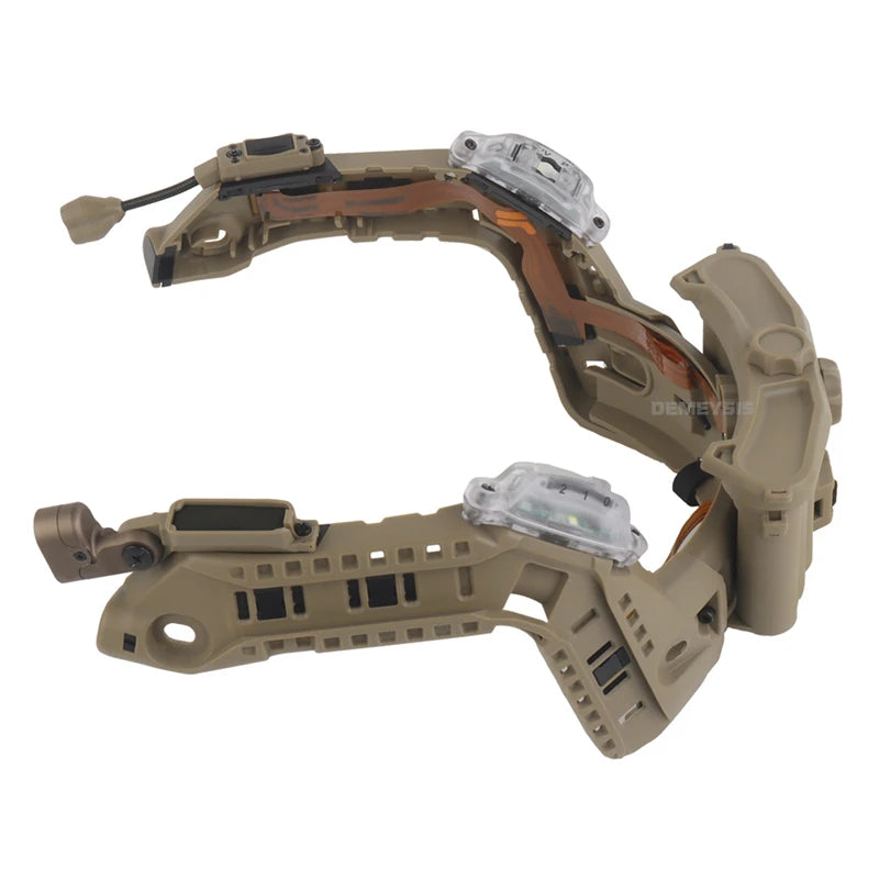 Tactical Super High Cut Helmets ARC Rail Kit Modular Integrated with LED Red/White/Ir Head Signal Lights Battery Box Rails Set