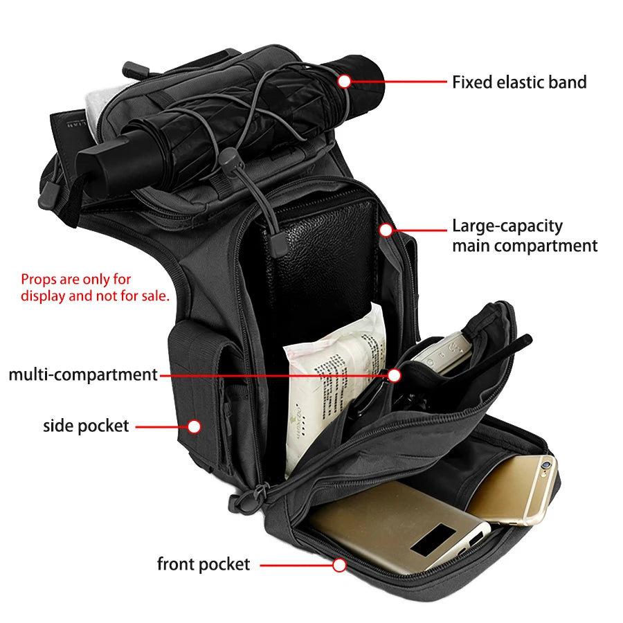 Hunting Leg Bag Molle Adjustable Waist Leg Bag Durable Fabric Cycling Hiking Outdoor Hunting Men's Practical Hip Bag