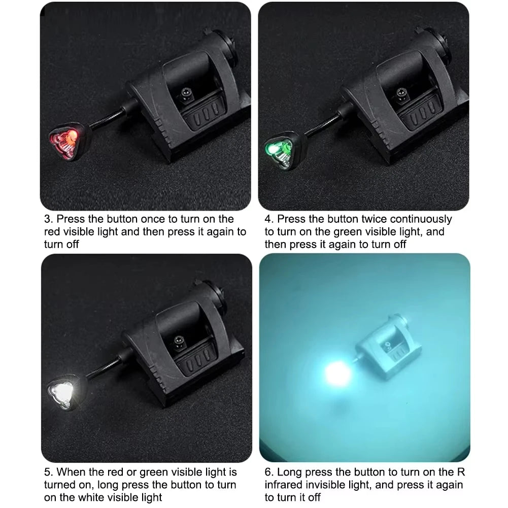 Tactical Four Mode Led Flashlight Mpls Charge Led Helmet Light Outdoor Night Lighting Military Laser Hunting And Fishing Light
