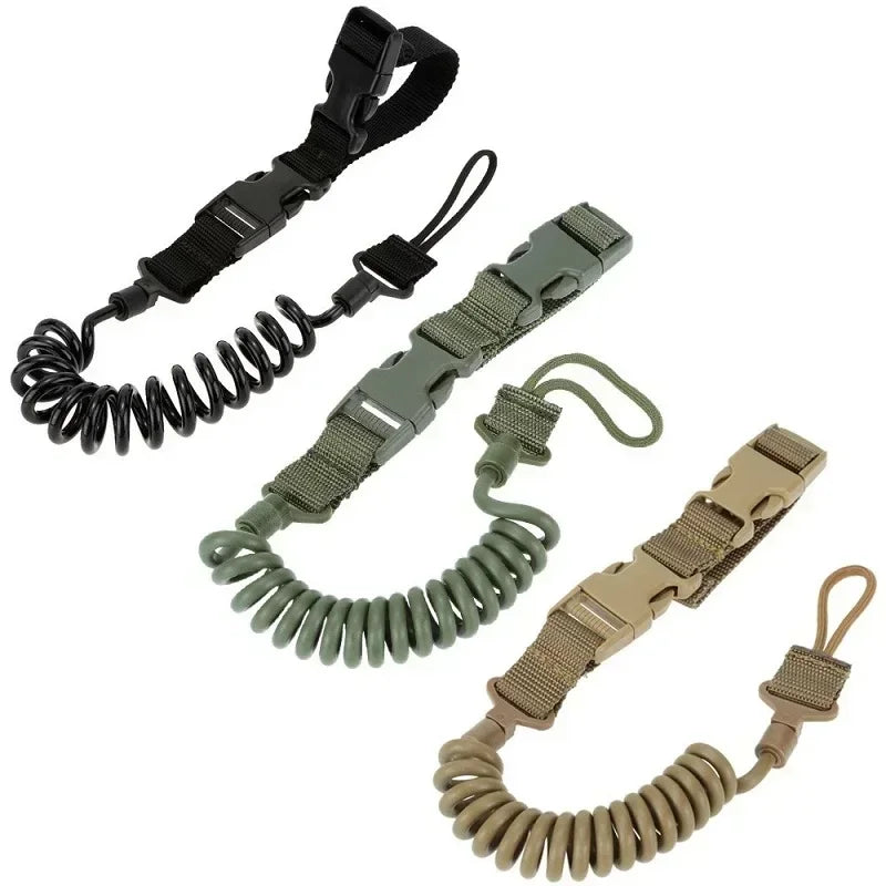Multi-purpose Spring Lanyard Outdoor Wear-Resistant Elastic Key Chain Safety Rope Anti Loss Military Tactical Lanyard