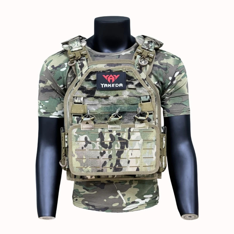 Multicam Camo Tactical Vest Quick Release Molle Modular Protective Vest for Outdoor CS Wargame Hunting yakeda 6094