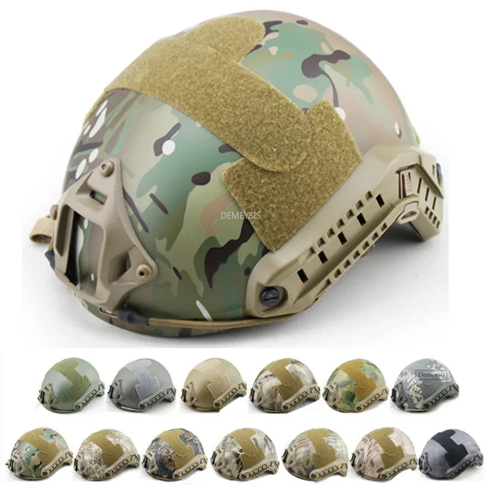 Tactical Helmet Camouflage FAST Airsoft Gear Paintball Head Protector with Night Vision Sport Camera Mount