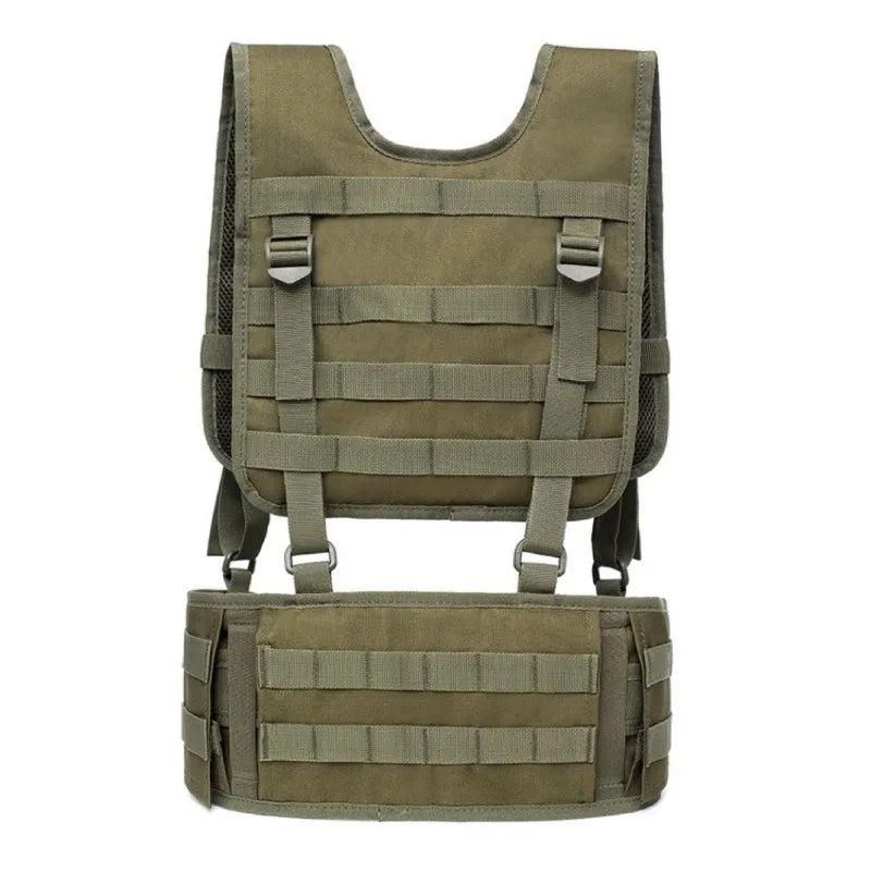 600D Oxford Tactical Battle Belt Vest Set Breathable Multi-Functional Waist Bag For Outdoor CS Training Detachable Waist Pouch