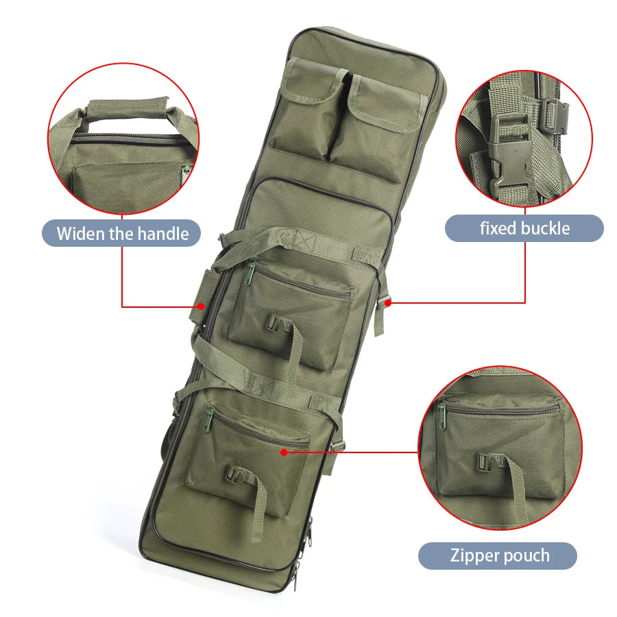 Outdoor hunting long equipment backpack multifunctional storage bag, adjustable shoulder straps, multiple storage pockets