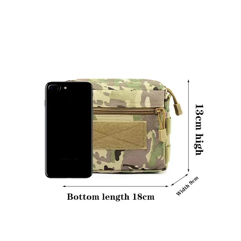 Outdoor Survival EDC Tool Kit Belt Pouch Sports Hunting Bag Molle Utility EDC Waist Bag Tactical Pouch Medical First Aid Bag
