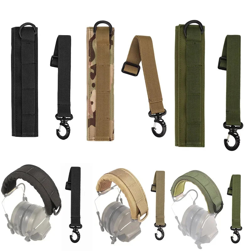 Molle Modular Headset Cover Headband Tactical Earphone Microphone Protection Case Hunting Earmuff Headphone Stand Strap