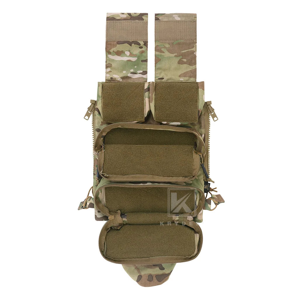 KRYDEX Tactical Modular Pouch Bag Zip On Molle Back Panel Backpack W/ Mag Pouch for Plate Carrier AVS JPC2.0 CPC Vest