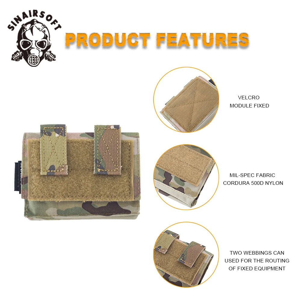 SINAIRSOFT Tactical FAST Helmet Utility Pouch Removable Rear Pouch NVG Counterweight Battery Pouch For Clothing Accessories