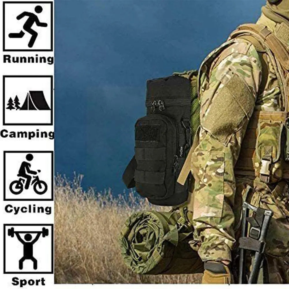 Molle Water Bottle Holder Bag Hydration Carrier Kettle Pouch with Strap Fits Up to 32 oz. For Hiking Fishing