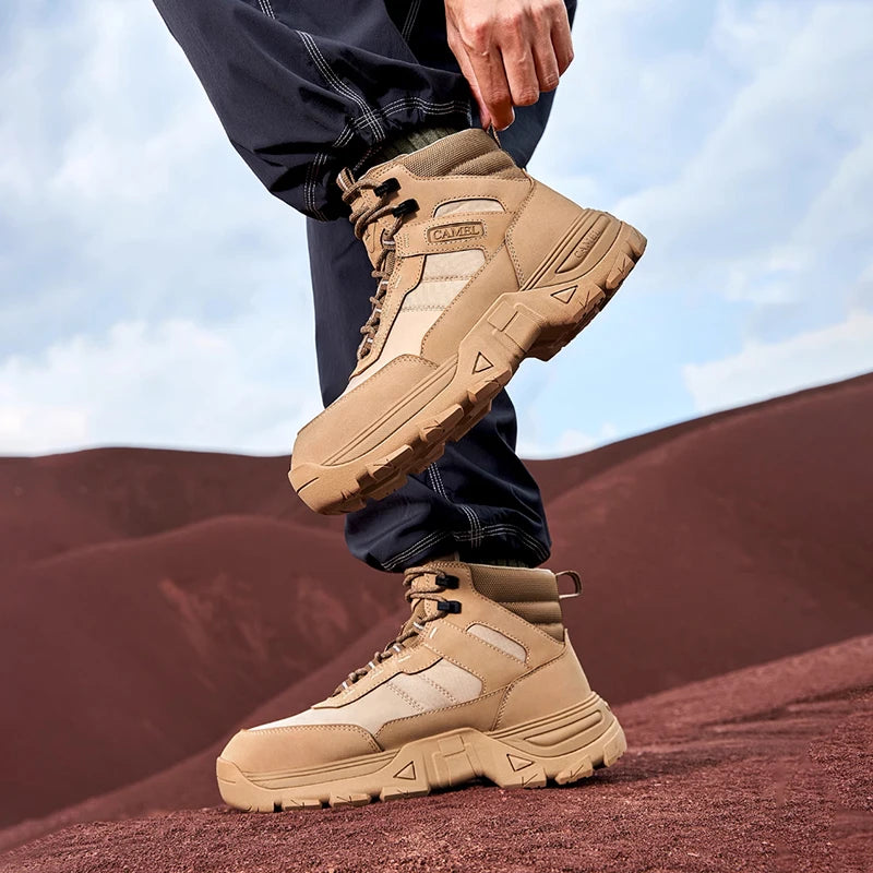 GOLDEN CAMEL Men's Hiking Shoes Waterproof Workwear Men's Boots Climbing Tactical Combat Boots Trekking Shoes for Men Autumn New