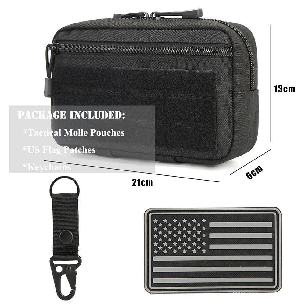 EDC Molle Tactical Pouch Waist Pack Compact Utility Pouches Waist Belt Bag Medical Bags Phone Case Outdoor Hunting Accessories