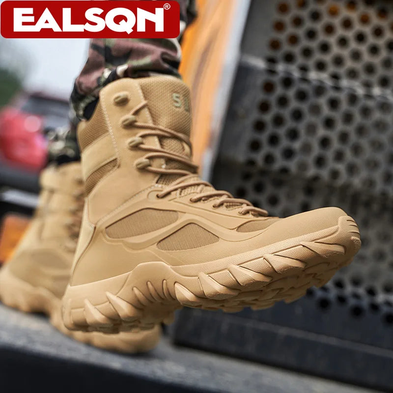 Men's Shoes High Top Hiking Boots Tactical Special Forces Field Man Boot Outdoor Non-Slip Durable Training Hunting Boots