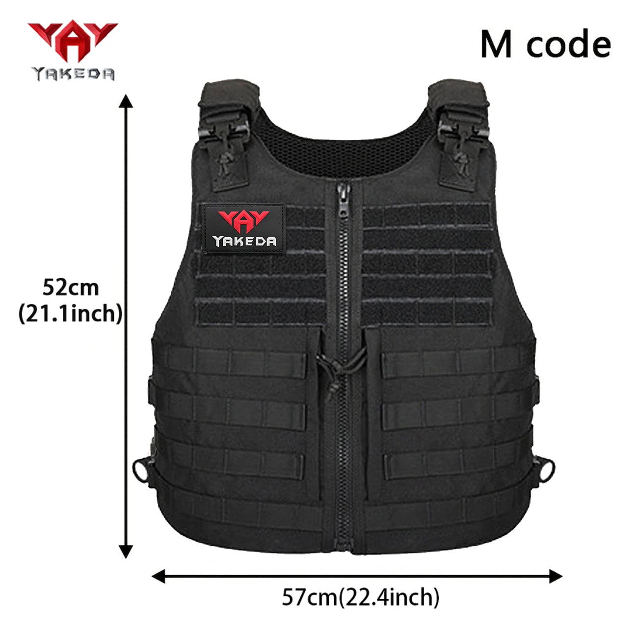 YAKEDA MOLLE Zipper Hunting Tank Top Quick Release Shoulder Strap Hidden Pocket Suitable for Outdoor Hunting Sports