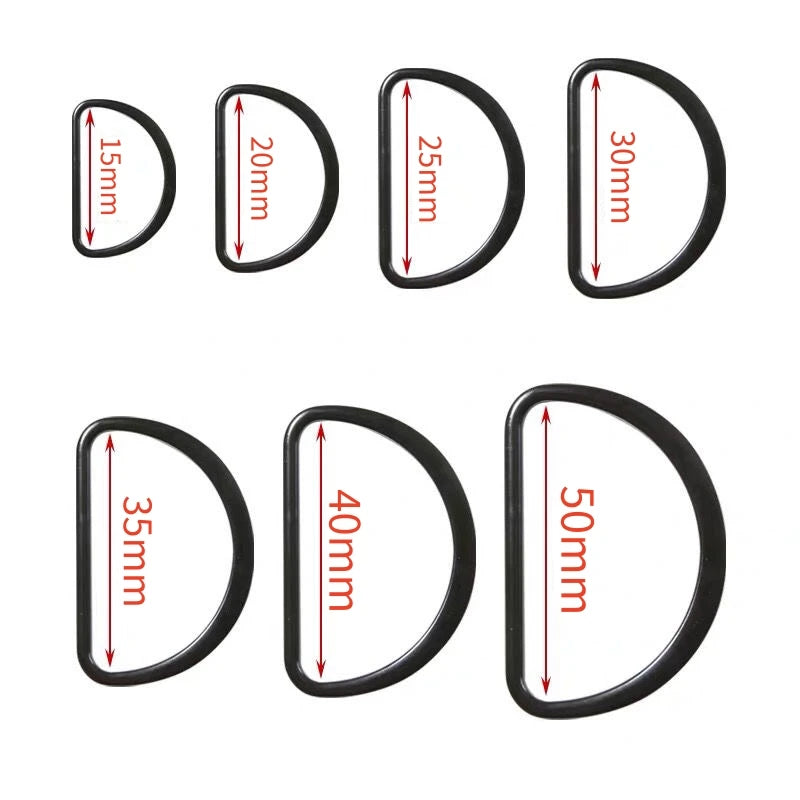 10Pcs/lot 15-50mm D Ring Buckle Connection Alloy Metal Buckles Half Loop For Handbag Strap DIY Crafts Shoes Bag Belt Accessories