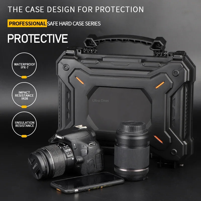 Tactical Gun Pistol Camera Protective Case Safety Bag Waterproof Hard Shell Airsoft Tool Storage Box Hunting Accessories