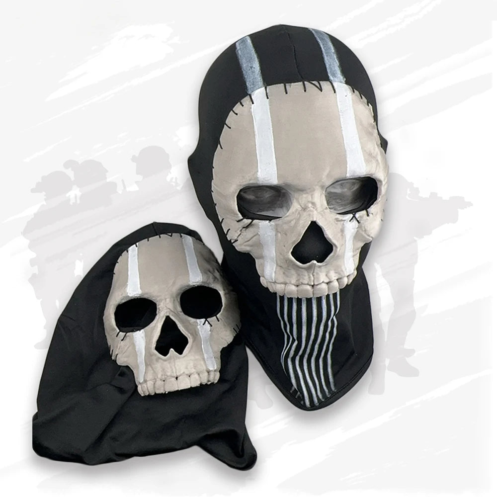 Tactical Ghost Helmet Set Call of Duty 19 Night Raid Ghost Helmet Set with Headset Skull Masks for CS Paintball Game Cosplay