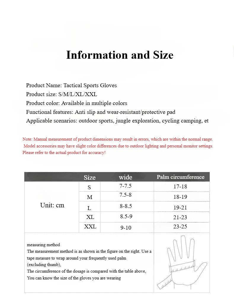 Hunting Gloves for Men and Women Half Finger Outdoor Mountaineering and Cycling Wear-resistant Breathable Riding Gloves Camping