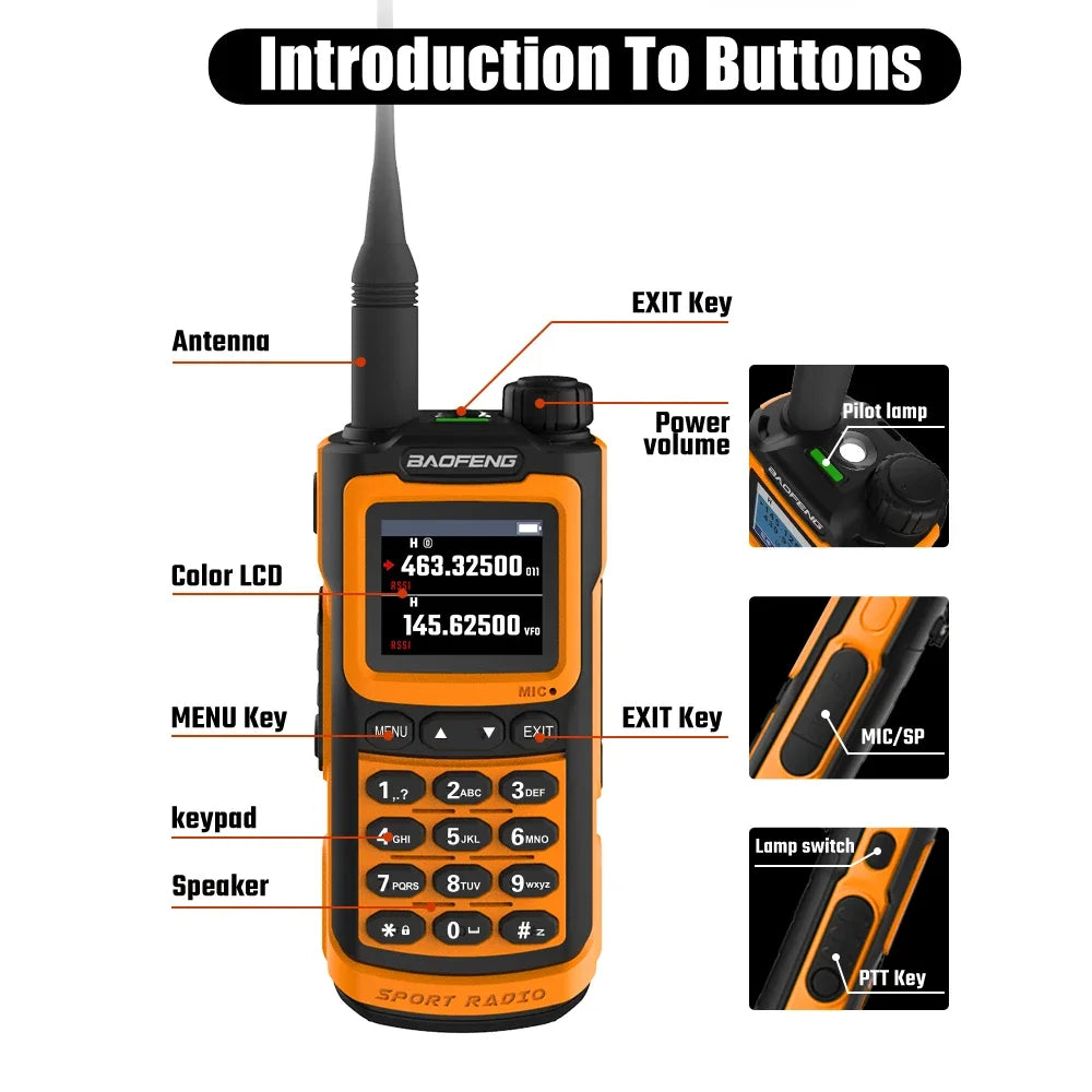2PCS Baofeng 10W 50KM Walkie Talkie 4-Bands Long Range Hunting Ham Radios Copy Frequency 999CH NOAA Two-Way Radio UV-G30 Pro V1