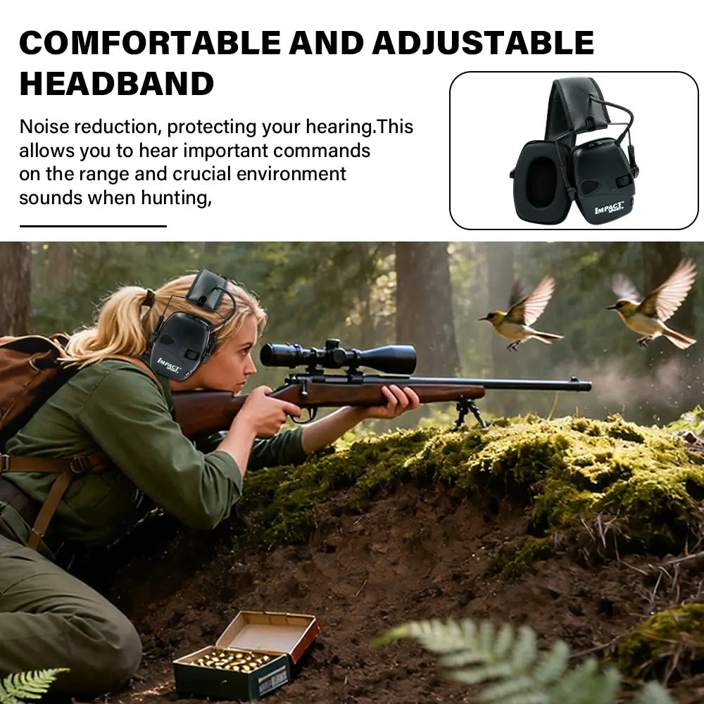 Over-Ear Active Shooting Headset Electronic Hearing Protection Earmuff Noise Cancelling Active Hunting Headset New