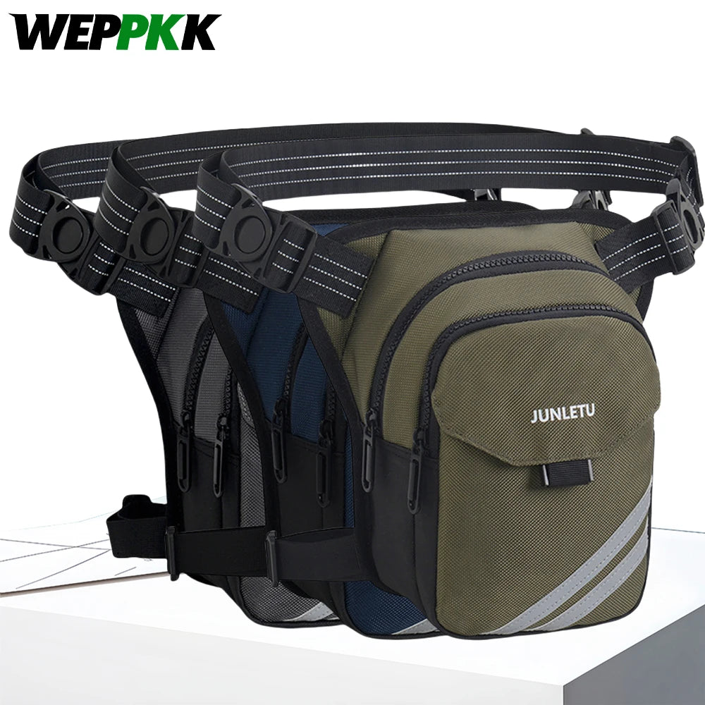 Outdoor Motorcycle Drop Leg Bag, Men Women Tactical Thigh Bag with Leg Strap Waterproof Fanny Pack  for Hiking Climbing Cycling