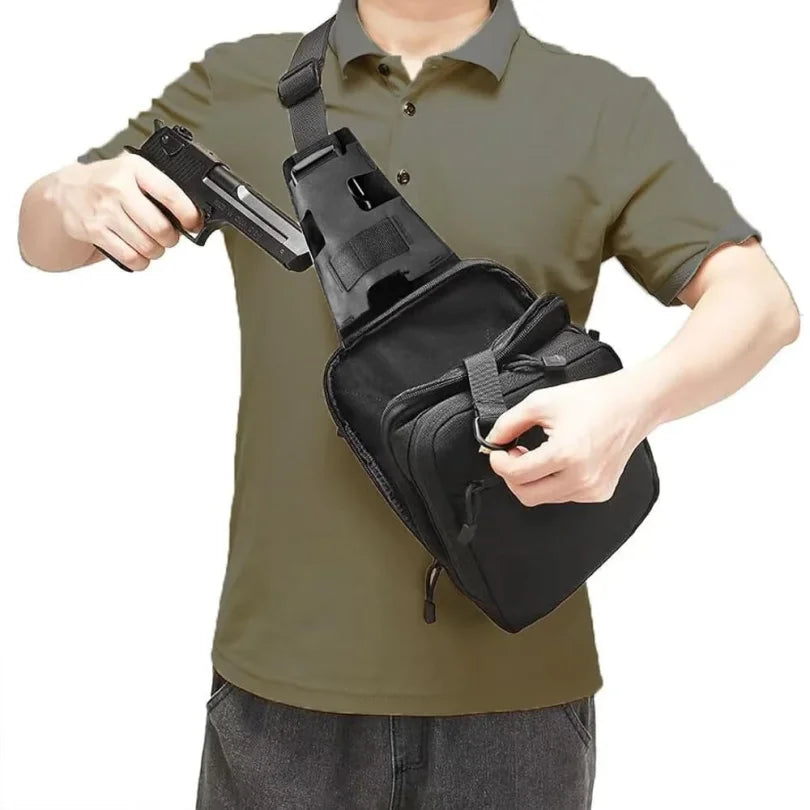 Tactical Sling Bag Concealed Carry Crossbody Gun Bag Qiuck Access Pistol Bag EDC Shoulder Chest Pack Range Bags Fanny Pack