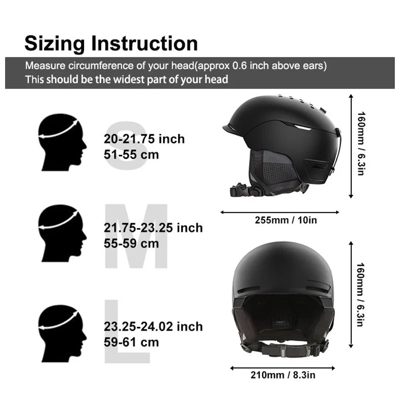 Ski helmet integrated with warm PC+EPS outdoor sports snowboard, light color, high-quality helmet for men and women
