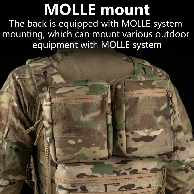 Universal GP Sub Package (M) MOLLE Mounting Package With Hook And Loop Velvet Design Multifunctional Large Storage