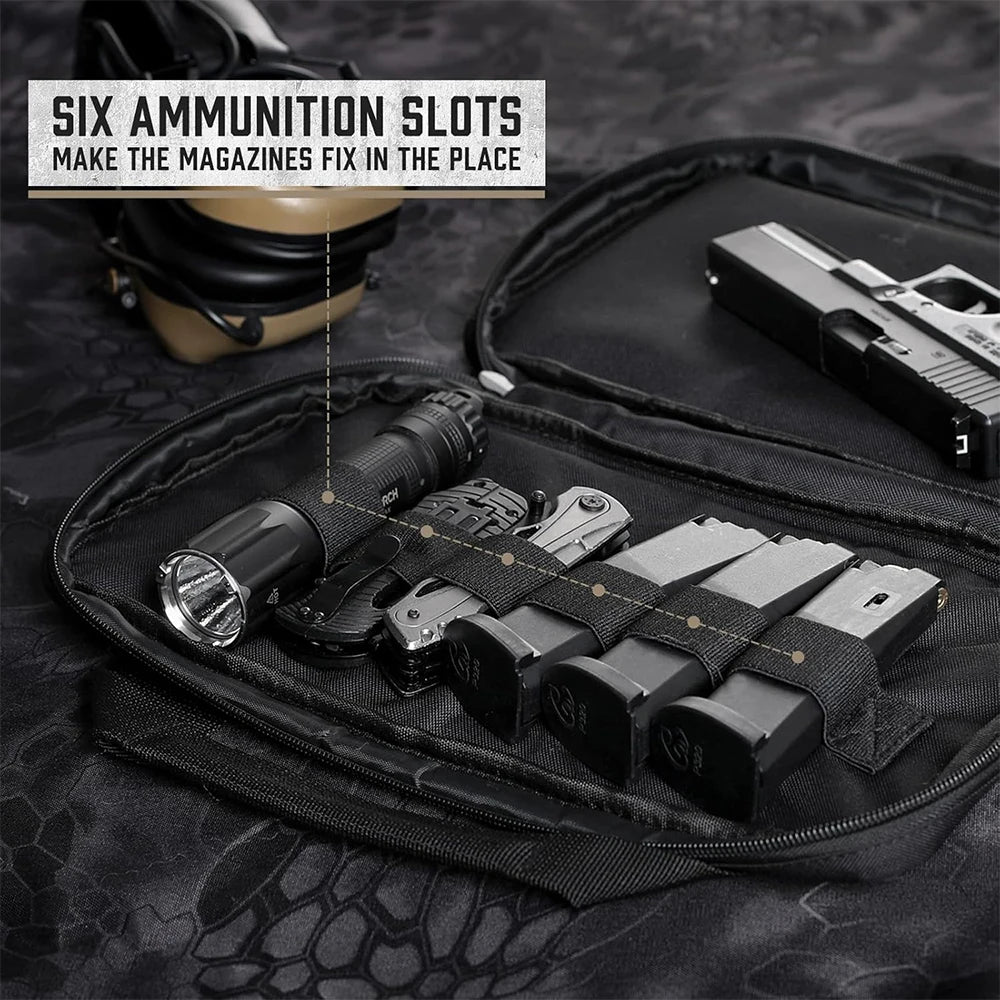 Pistol Bag Concealed Carry Case Soft Padded Handgun Pouch with Magazine Storage Slot Pistol Wallet Hunting Accessories