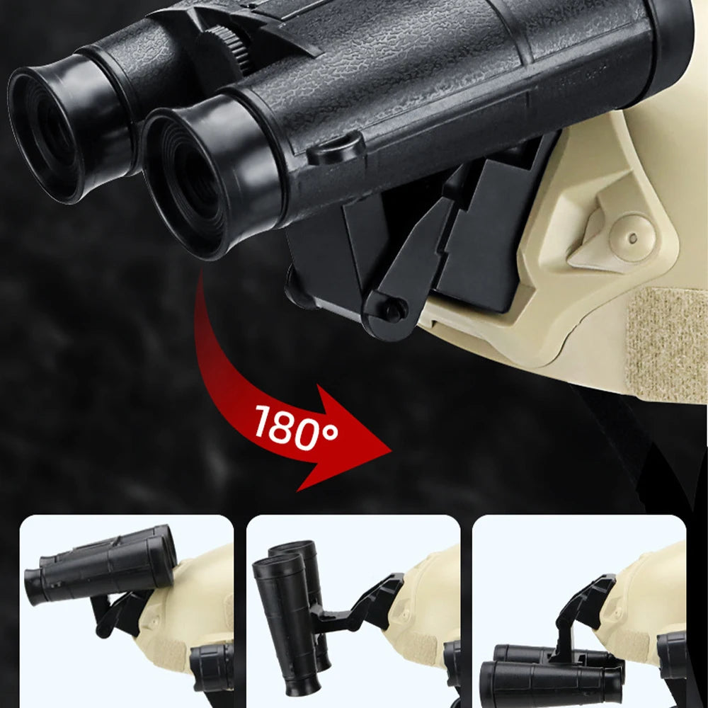 Airsoft Children's Tactical Helmet Set with flash Lamp Intercom Telescope for CS Cosplay Paintball Shooting Birthday Gifts