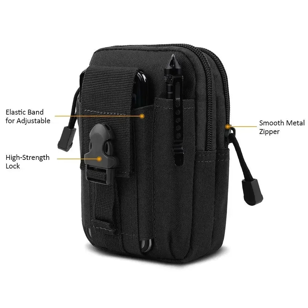 Molle Tactical Pouch Belt Waist Pack Men Small Pocket Survival Tool Bag for Running Travel Camping Hunting Airsoft