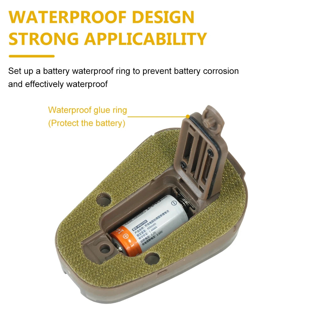 BOOIU Tactical Light IR Strobe Seven Colorful Outdoor Camping Survival Safety Signal Flash Lamp Waterproof Hiking Helmet Light