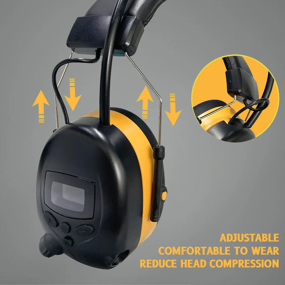NEW Bluetooth 5.3 Hearing Protection AM FM Radio Headphones, 25dB NRR Noise Reduction Safety Earmuffs  for Mowing Workshops