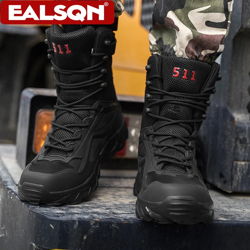 Men's Shoes High Top Hiking Boots Tactical Special Forces Field Man Boot Outdoor Non-Slip Durable Training Hunting Boots