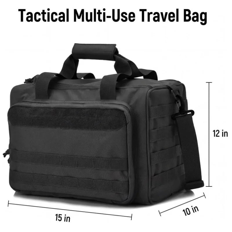 Tactical Gun Range Bag Molle System Pistol Case Storage Pouch Outdoor Hunting Nylon Shoulder Pack for Shooting Rifle