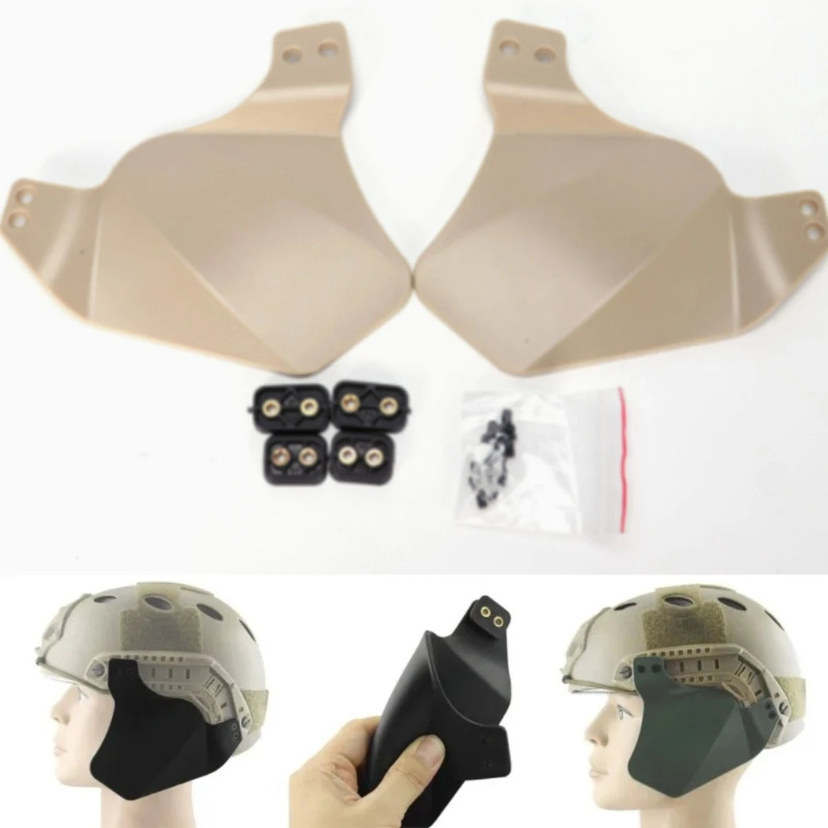 Tactical Air soft Ear Protection Cover Helmet Earmuffs Helmet Side Cover For FAST MICH ACH Helmet Tactical Accessories