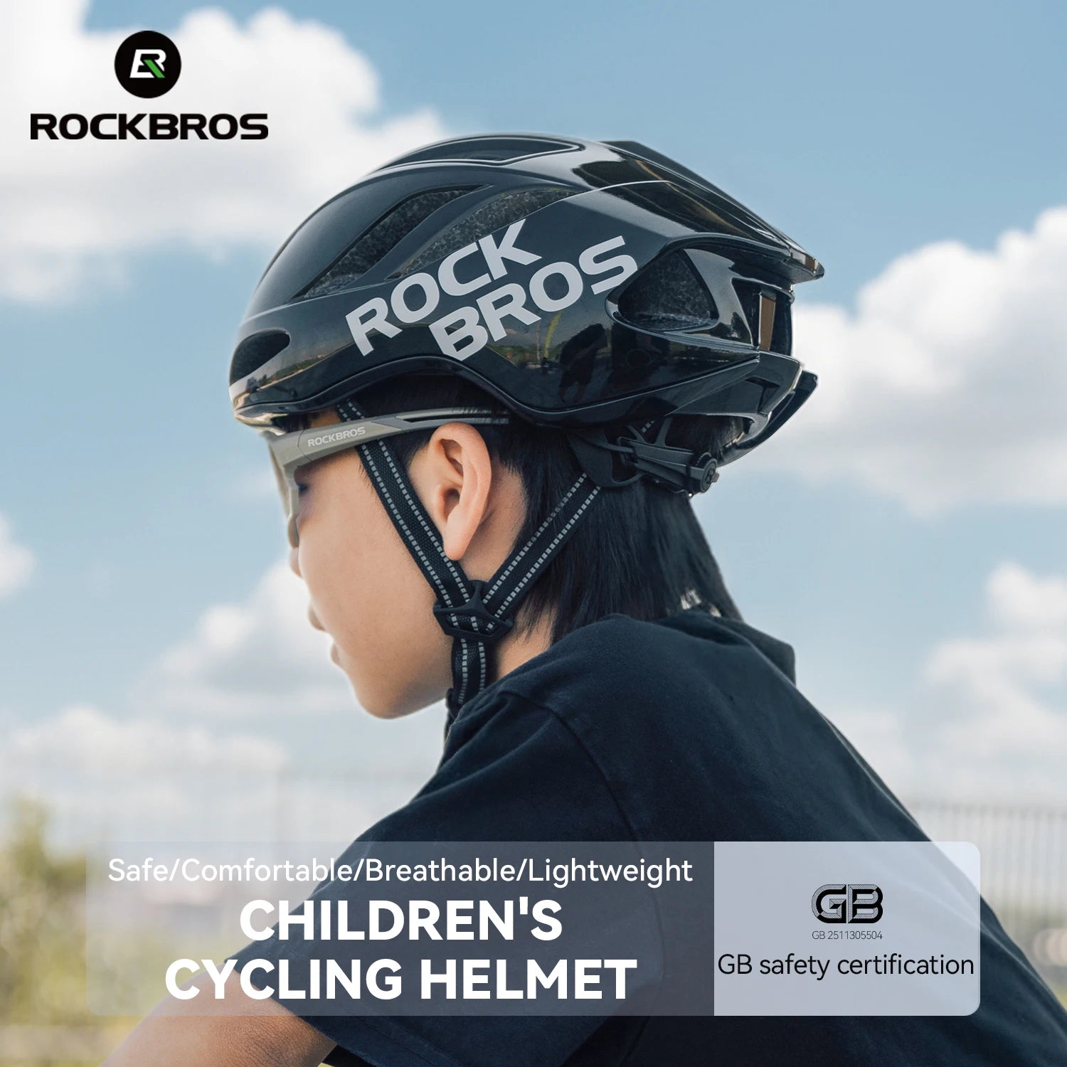 ROCKBROS Children's Cycling Helmet Breathable Lightweight High-Density Foam Helmet One-Piece Molde Shock Absorption Youth Helmet